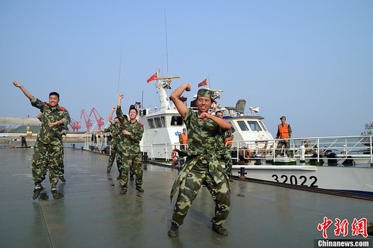 江蘇海警部隊官兵跳《江南style》緩解壓力