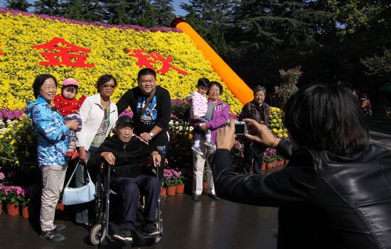 青島中山公園30萬盆菊花爭奇斗艷