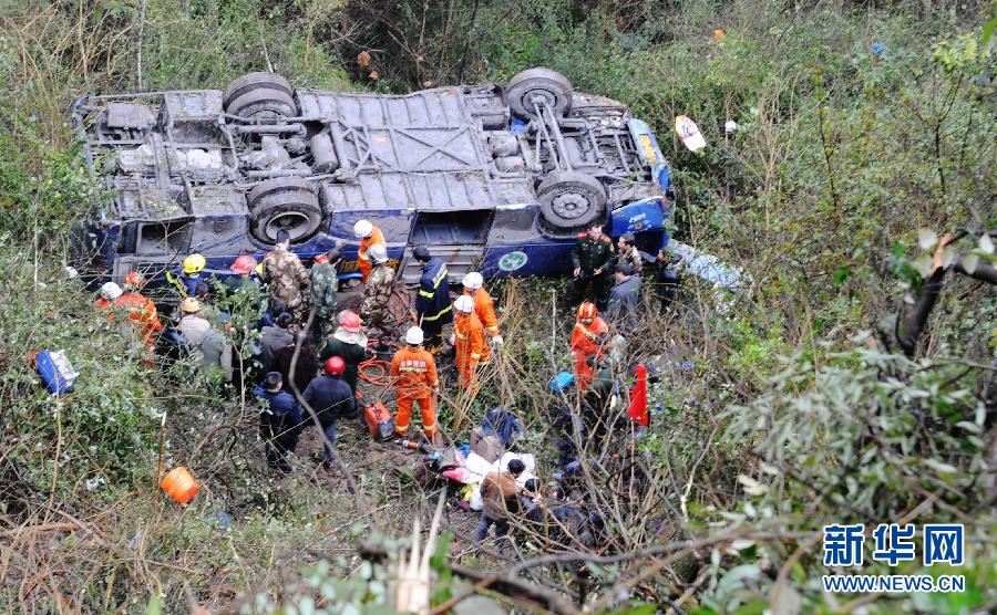 （突發(fā)事件）（3）四川達(dá)縣客車翻于坡下 致5死28傷