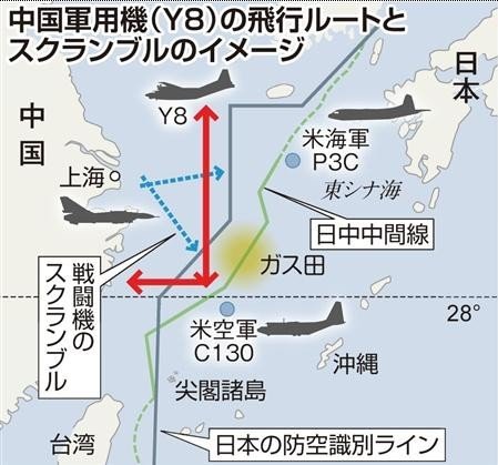 資料圖：中日戰(zhàn)機(jī)對(duì)峙示意圖。