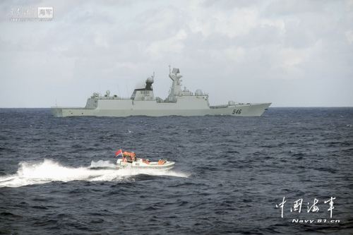 資料圖：海軍鹽城號新型導彈護衛(wèi)艦。