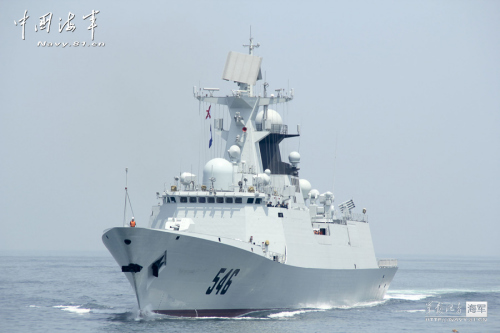 資料圖：海軍鹽城號新型導彈護衛(wèi)艦。