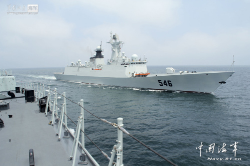 資料圖：北海艦隊(duì)鹽城號(hào)新型導(dǎo)彈護(hù)衛(wèi)艦。