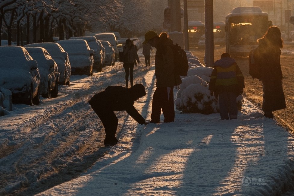 2013年3月20日早晨，降雪后的北京，全城銀裝素裹