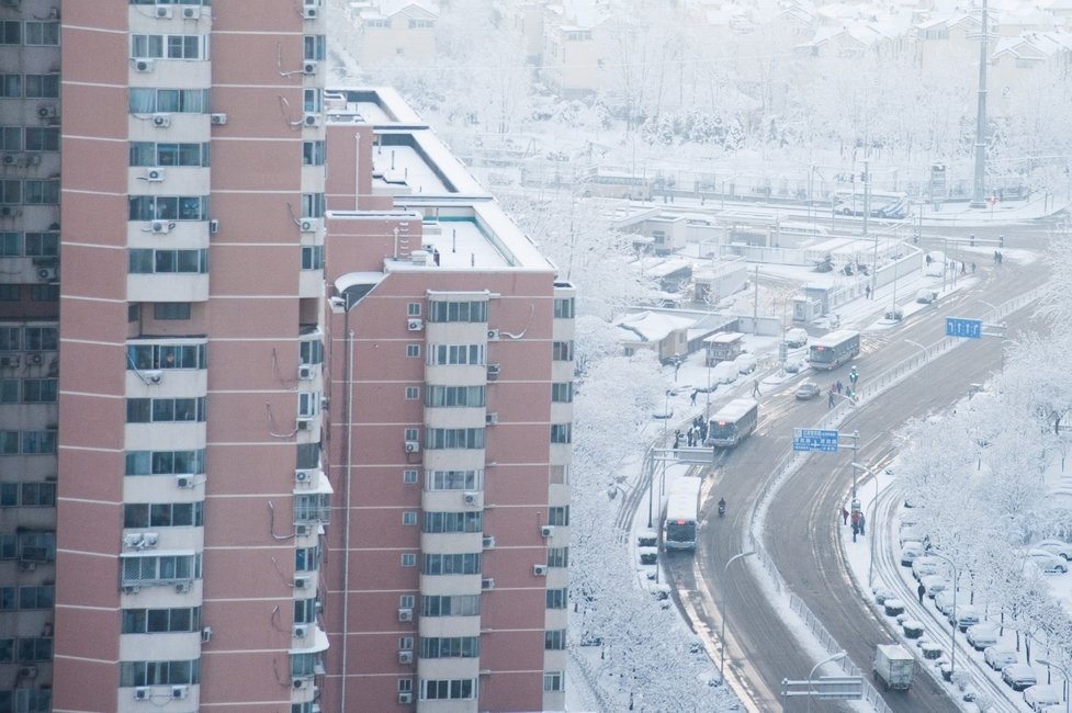 2013年3月20日早晨，降雪后的北京，全城銀裝素裹