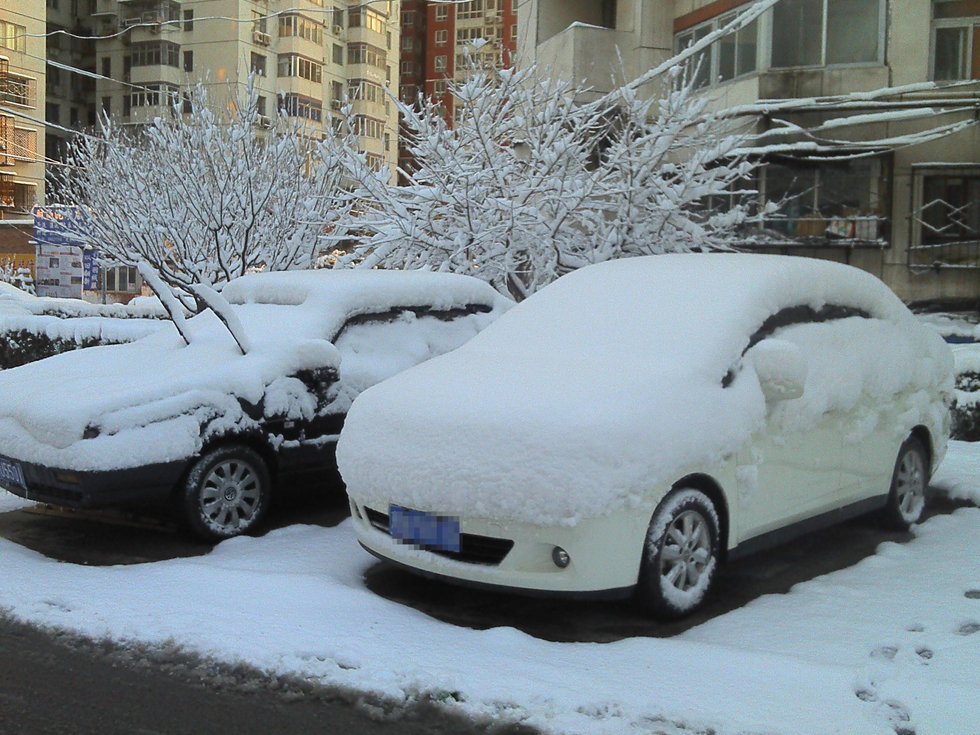 2013年3月20日早晨，降雪后的北京，全城銀裝素裹